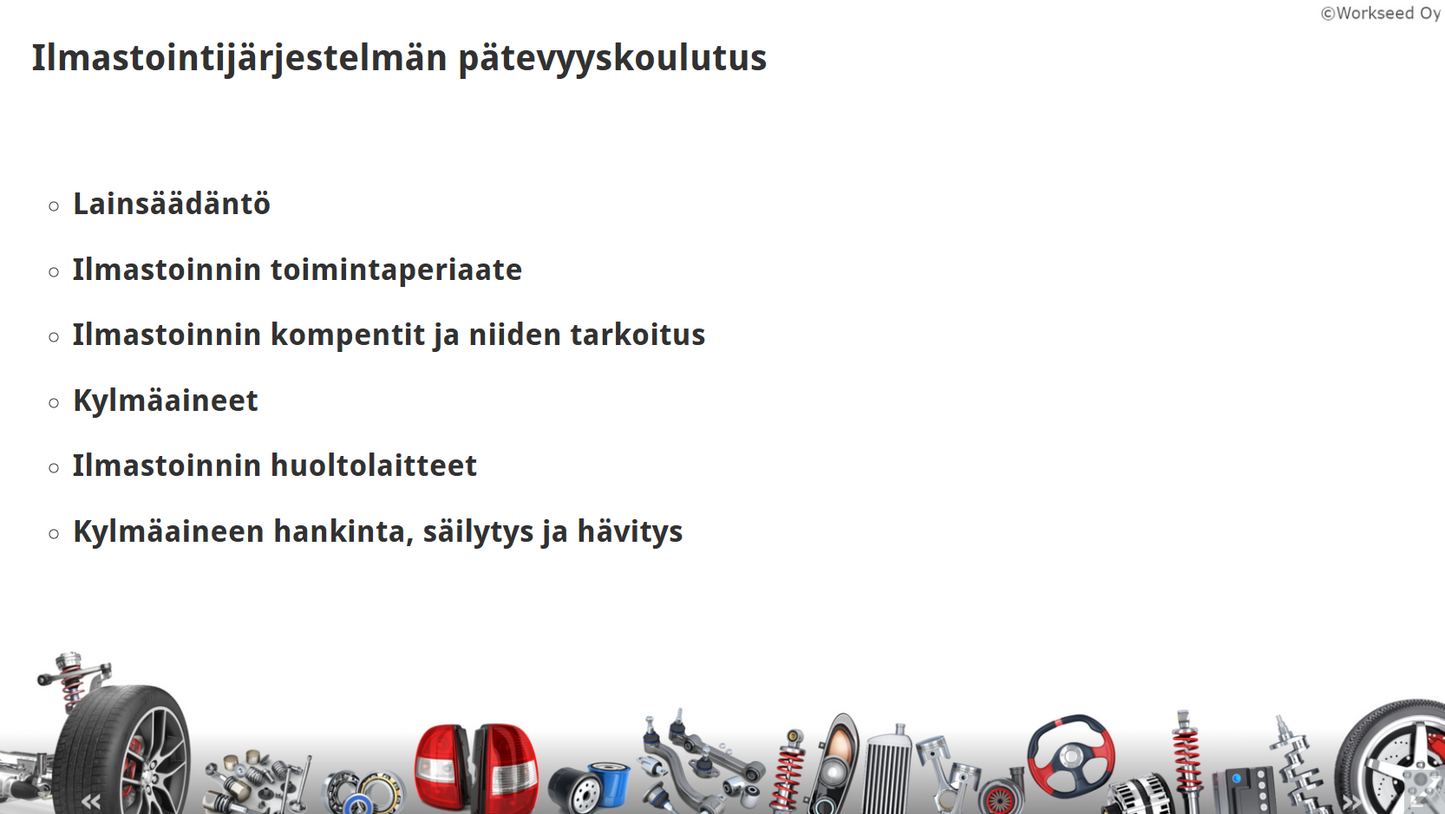 Ajoneuvoilmastointien pätevyyskoulutus