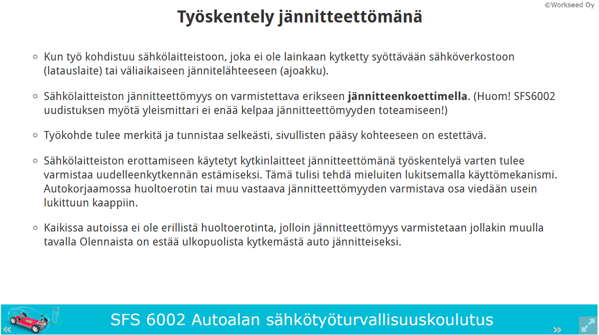 SFS 6002 sähköturvallisuuskoulutus
