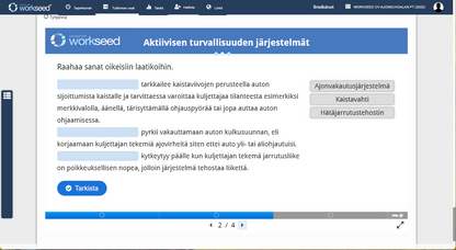 Aktiivinen ja passiivinen turvallisuus - Etäoppitunti palveluna